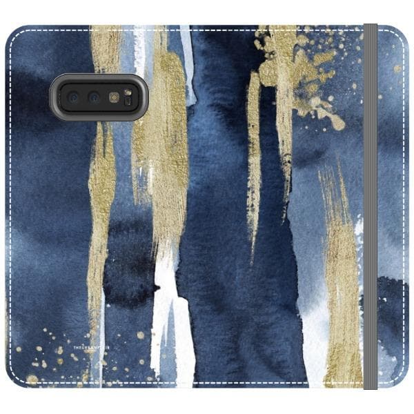 Navy Gold Watercolor Wallet Phone Case - Image 24
