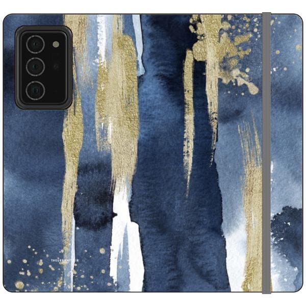 Navy Gold Watercolor Wallet Phone Case - Image 25