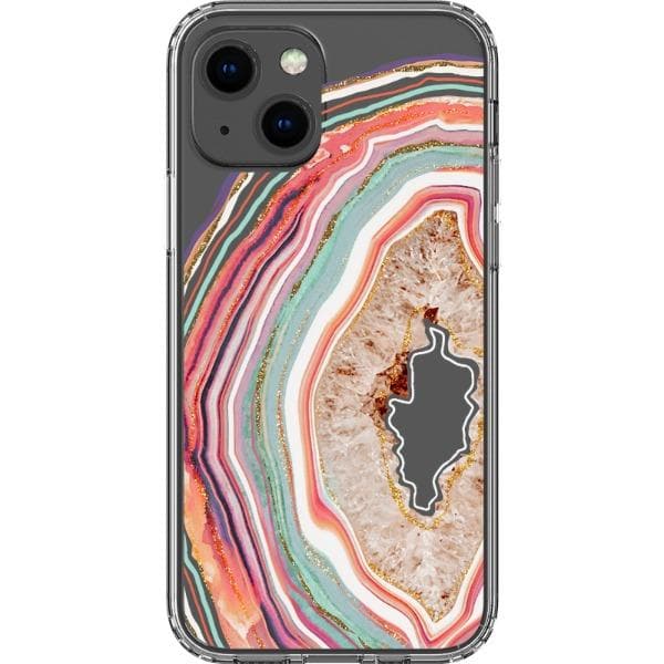Pastel Geode Agate Slice Clear Phone Case - Image 10