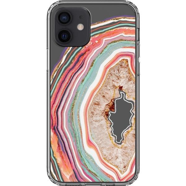 Pastel Geode Agate Slice Clear Phone Case - Image 12