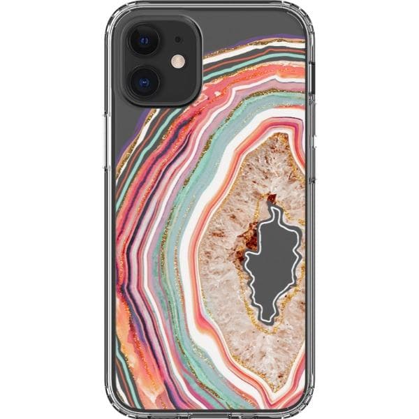 Pastel Geode Agate Slice Clear Phone Case - Image 13