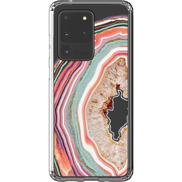 Pastel Geode Agate Slice Clear Phone Case - Image 19