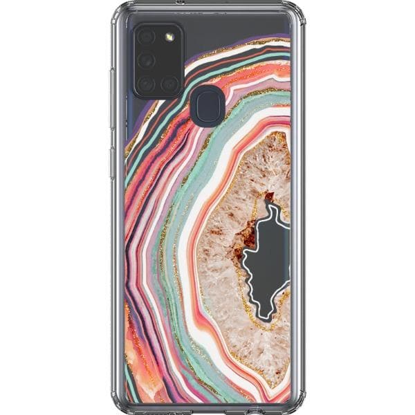 Pastel Geode Agate Slice Clear Phone Case - Image 23