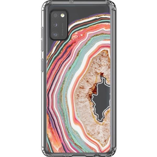 Pastel Geode Agate Slice Clear Phone Case - Image 24