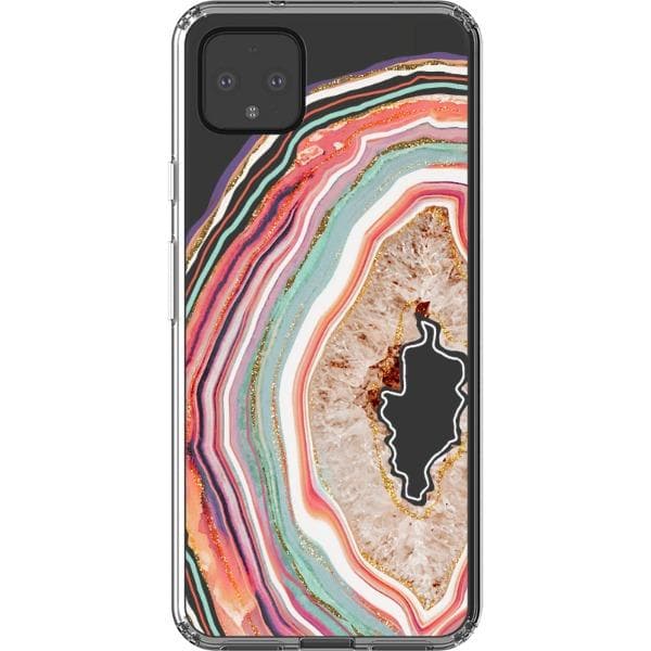 Pastel Geode Agate Slice Clear Phone Case - Image 29
