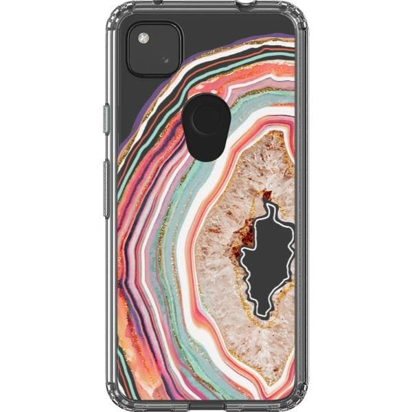 Pastel Geode Agate Slice Clear Phone Case - Image 30