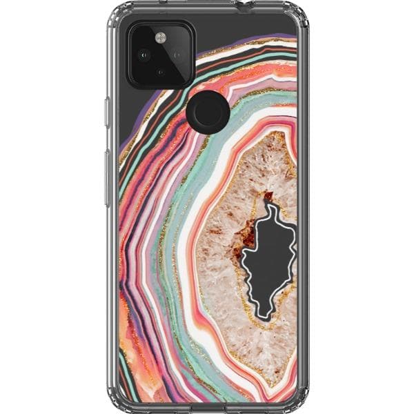 Pastel Geode Agate Slice Clear Phone Case - Image 31
