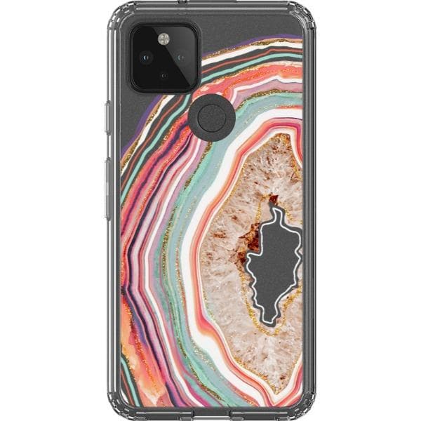 Pastel Geode Agate Slice Clear Phone Case - Image 32