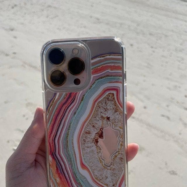 Pastel Geode Agate Slice Clear Phone Case - Image 33