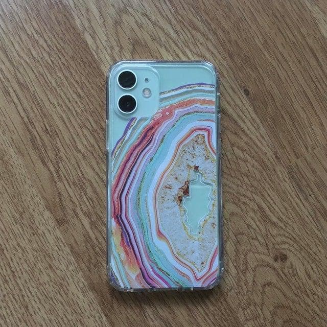 Pastel Geode Agate Slice Clear Phone Case - Image 34