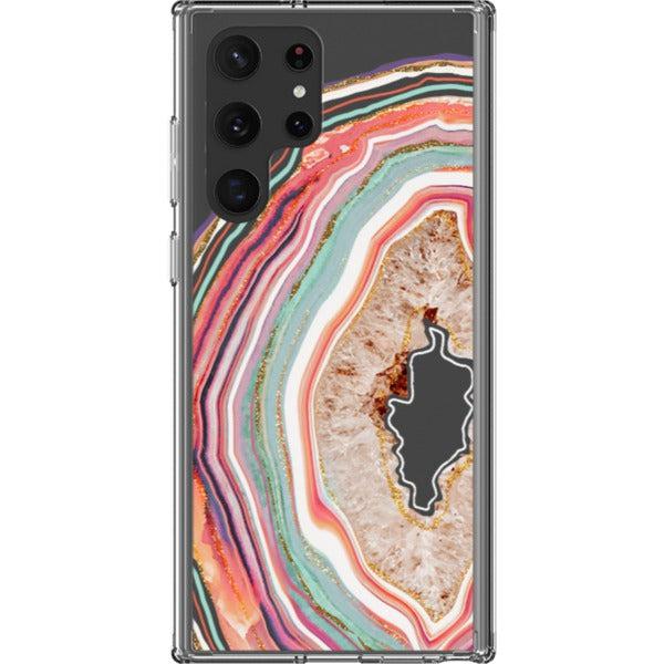 Pastel Geode Agate Slice Clear Phone Case - Image 35