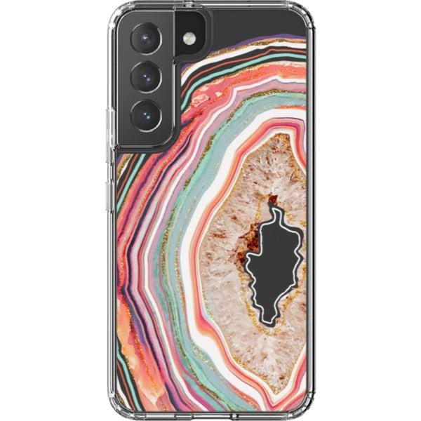Pastel Geode Agate Slice Clear Phone Case - Image 37