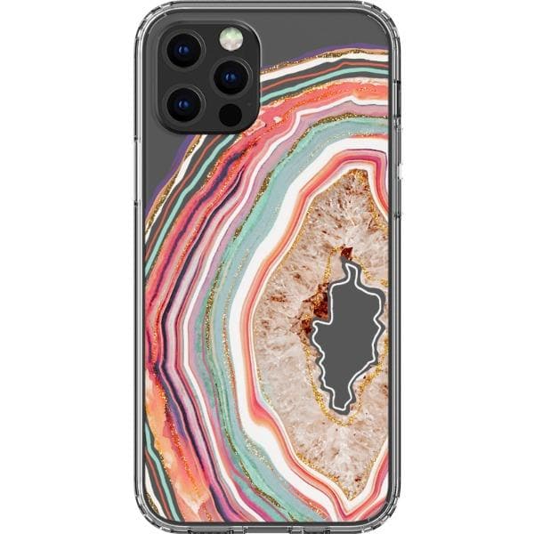Pastel Geode Agate Slice Clear Phone Case - Image 8
