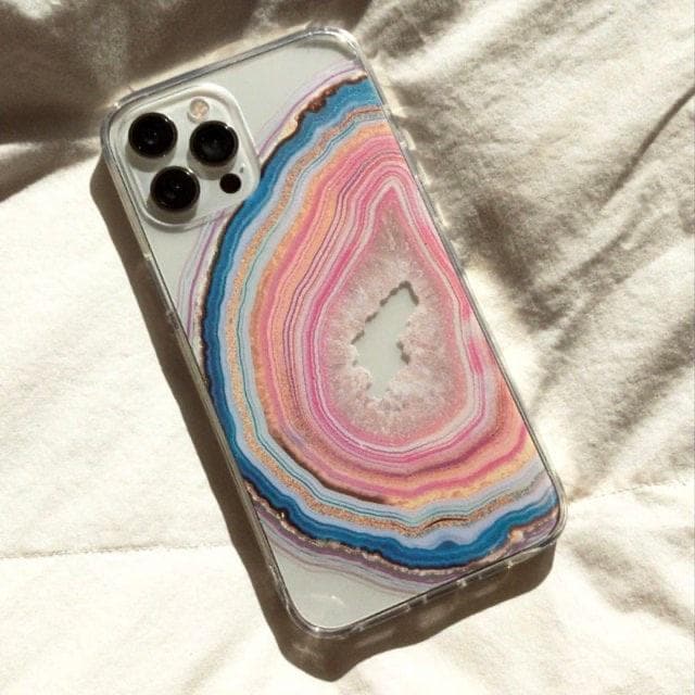 Pastel Geode Clear Phone Case - Image 10