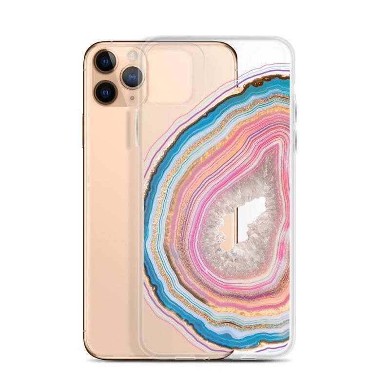 Pastel Geode Clear Phone Case - Image 3