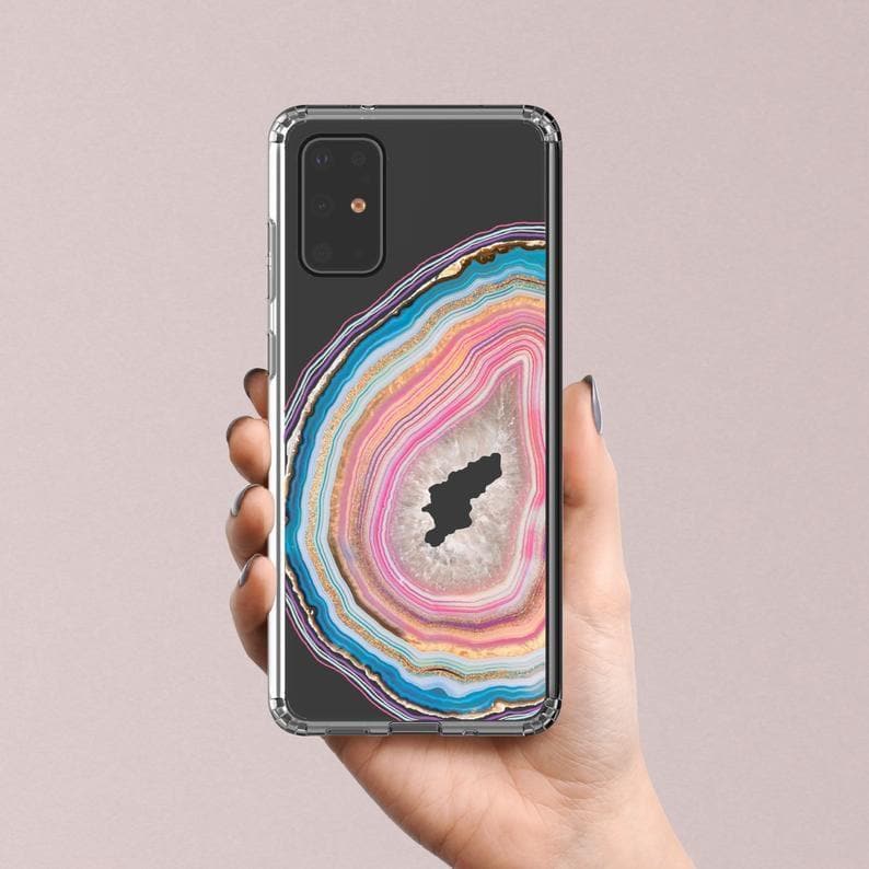Pastel Geode Clear Phone Case - Image 6
