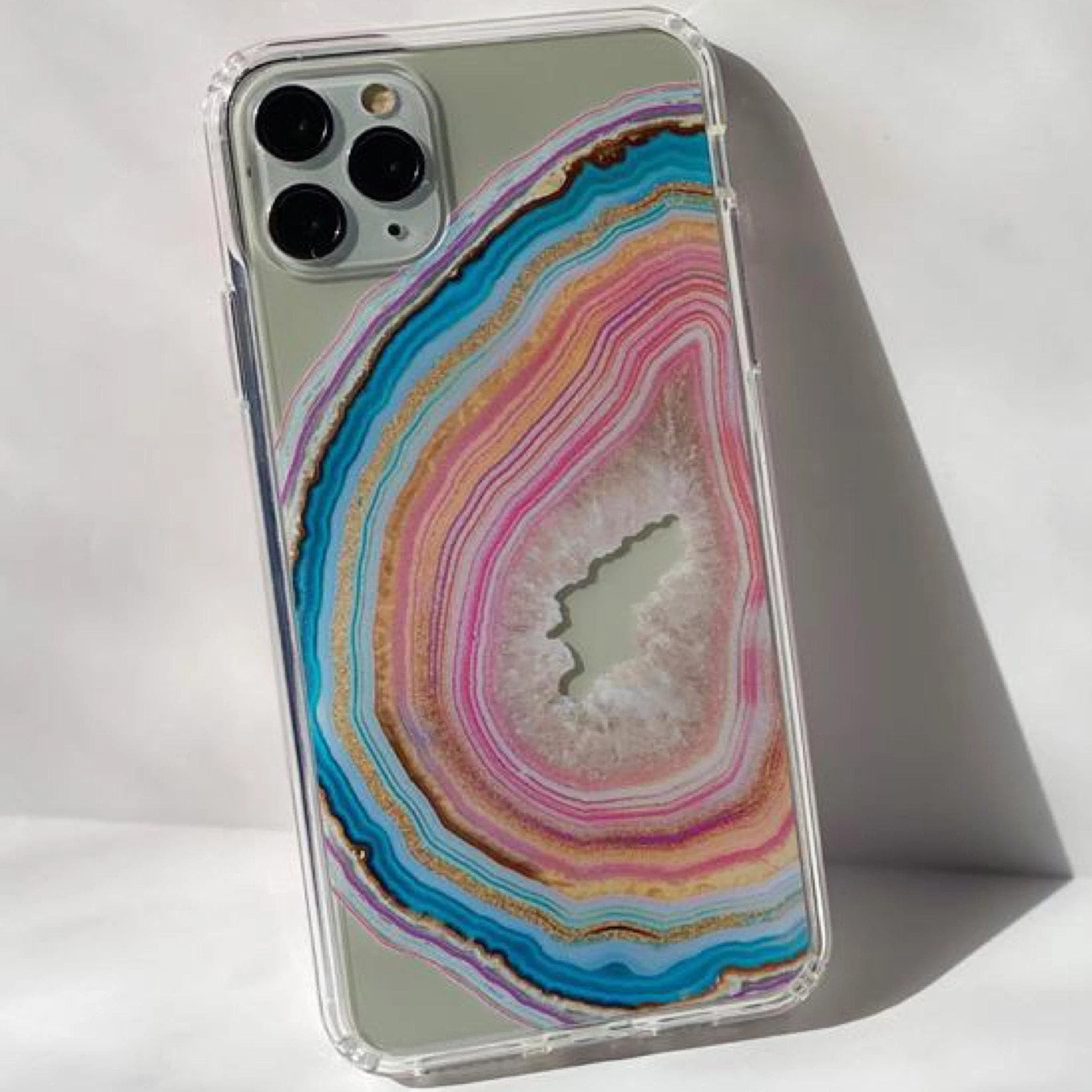 Pastel Geode Clear Phone Case - Image 7
