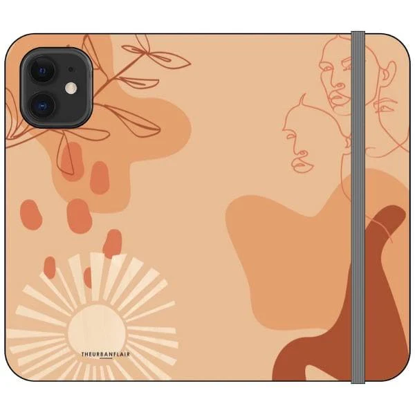 Peach Abstract Wallet Phone Case - Image 10