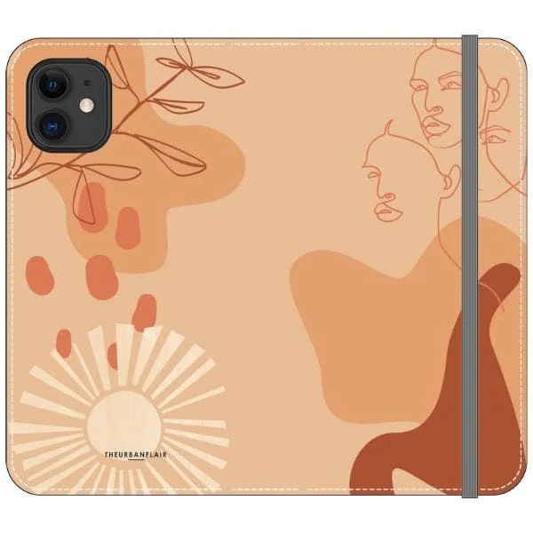 Peach Abstract Wallet Phone Case - Image 13