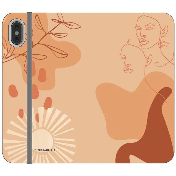 Peach Abstract Wallet Phone Case - Image 15
