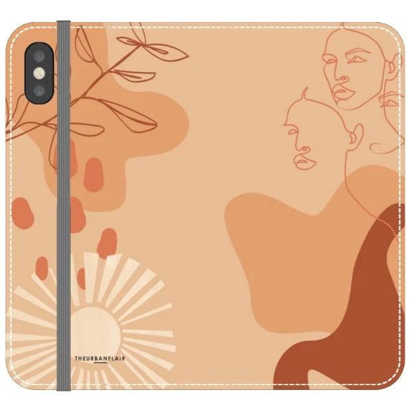 Peach Abstract Wallet Phone Case - Image 16