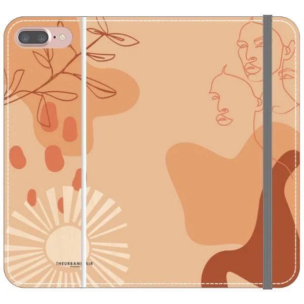 Peach Abstract Wallet Phone Case - Image 17