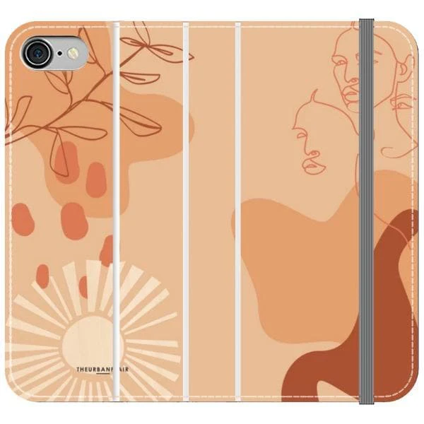 Peach Abstract Wallet Phone Case - Image 18