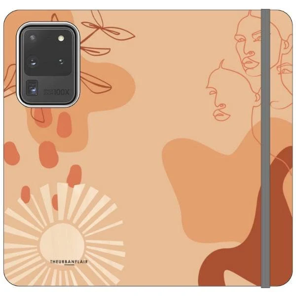 Peach Abstract Wallet Phone Case - Image 19