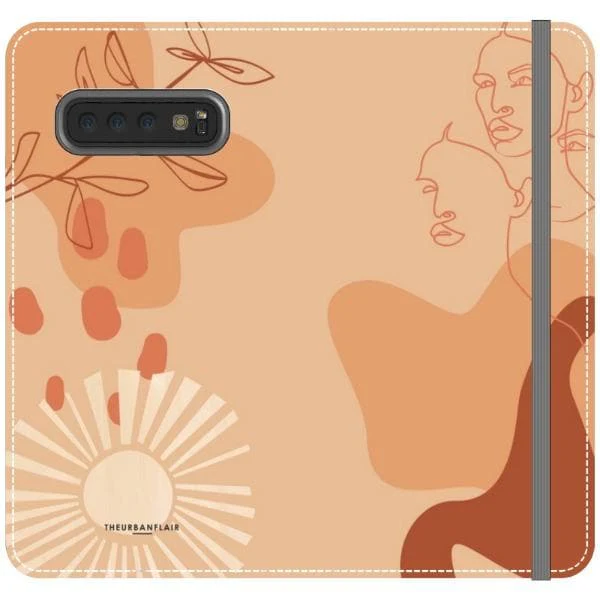 Peach Abstract Wallet Phone Case - Image 22