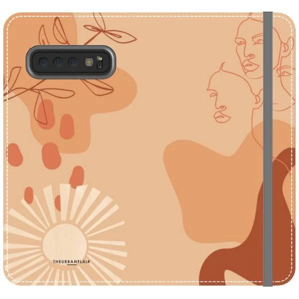 Peach Abstract Wallet Phone Case - Image 23