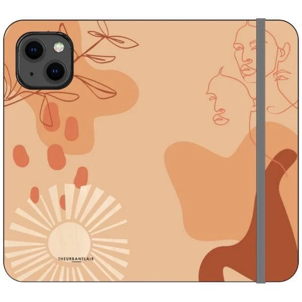 Peach Abstract Wallet Phone Case - Image 5