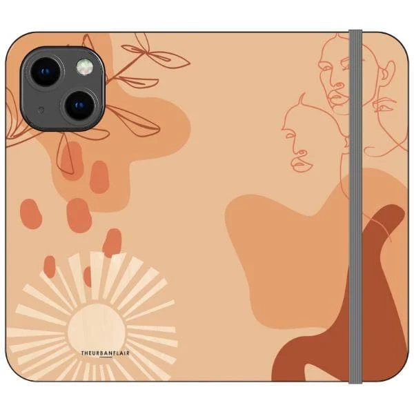 Peach Abstract Wallet Phone Case - Image 6