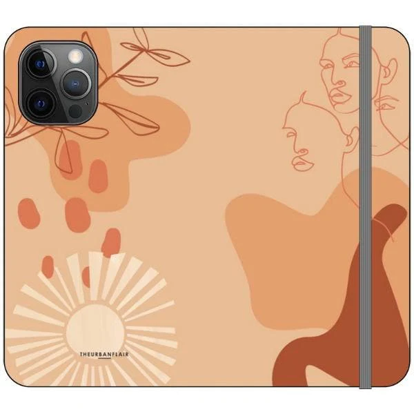 Peach Abstract Wallet Phone Case - Image 7