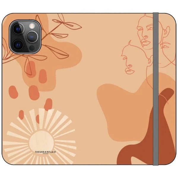 Peach Abstract Wallet Phone Case - Image 8