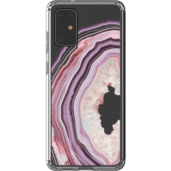 Pink Lilac Agate Geode Slice Clear Phone Case - Image 20