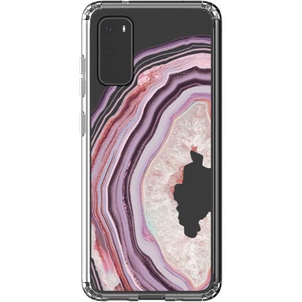 Pink Lilac Agate Geode Slice Clear Phone Case - Image 21