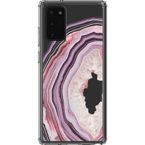 Pink Lilac Agate Geode Slice Clear Phone Case - Image 23