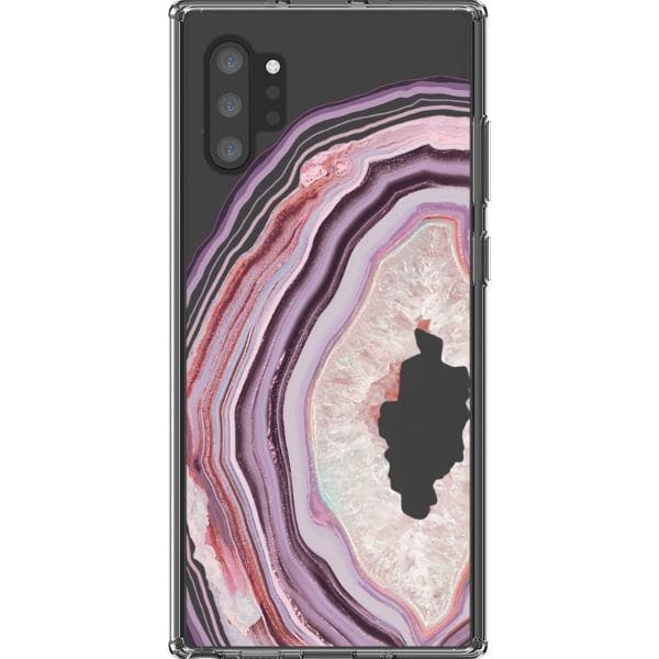 Pink Lilac Agate Geode Slice Clear Phone Case - Image 24
