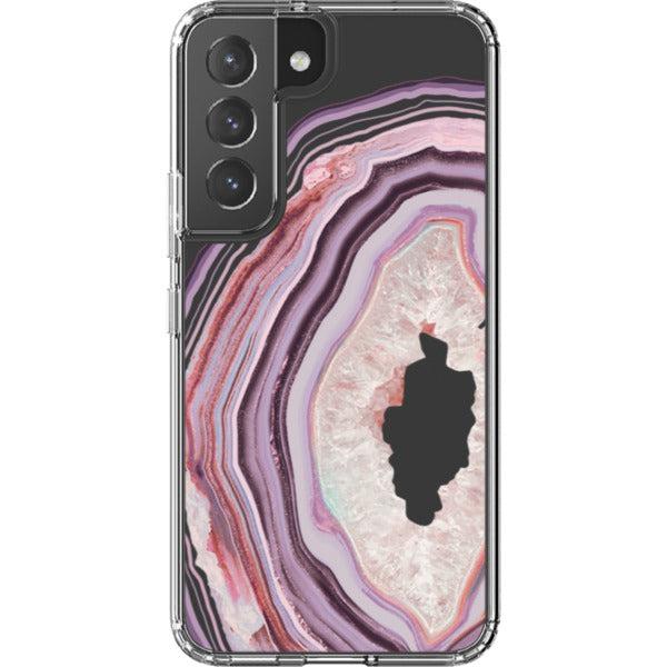 Pink Lilac Agate Geode Slice Clear Phone Case - Image 28