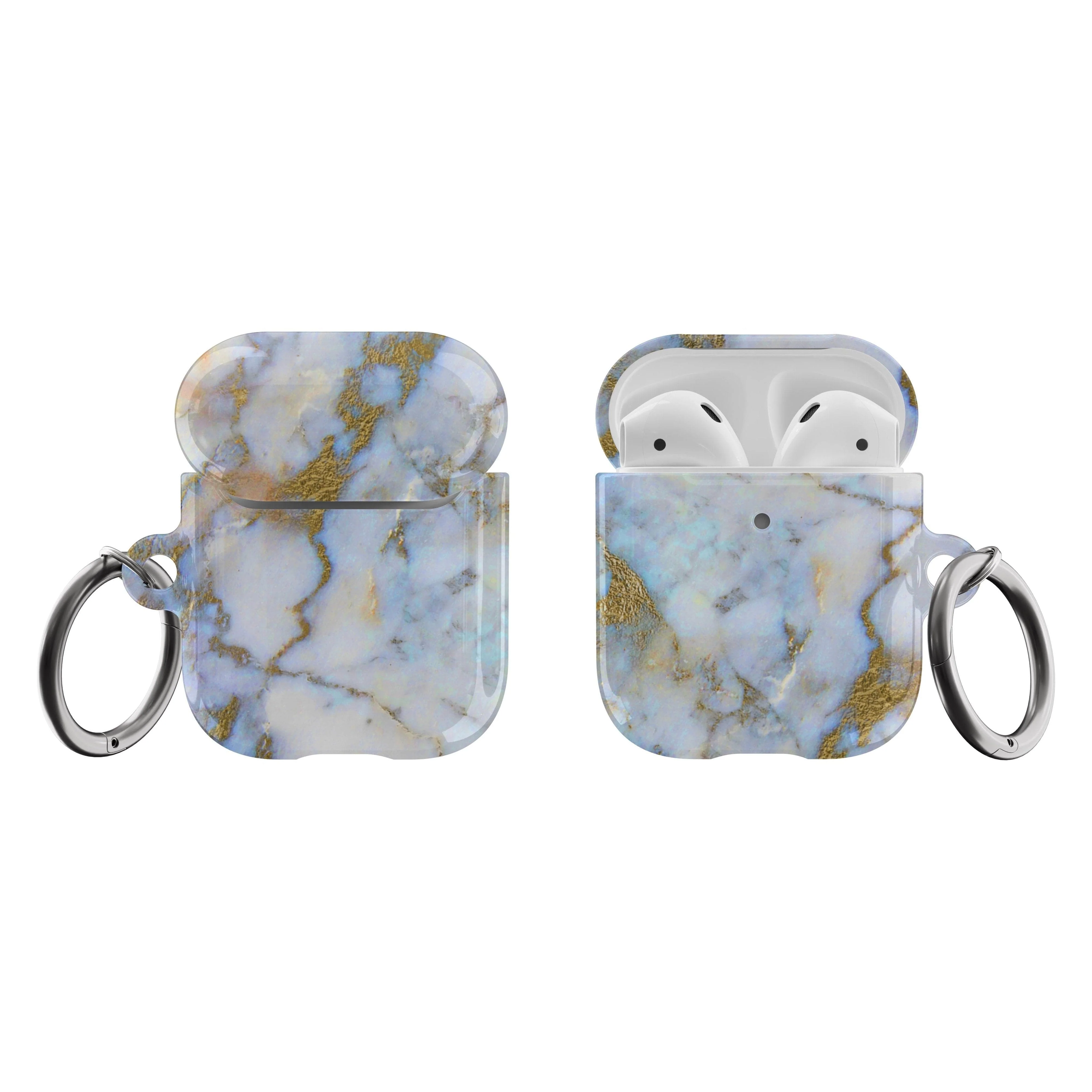 Pretty Opal Marble Print Airpods Case - Image 3