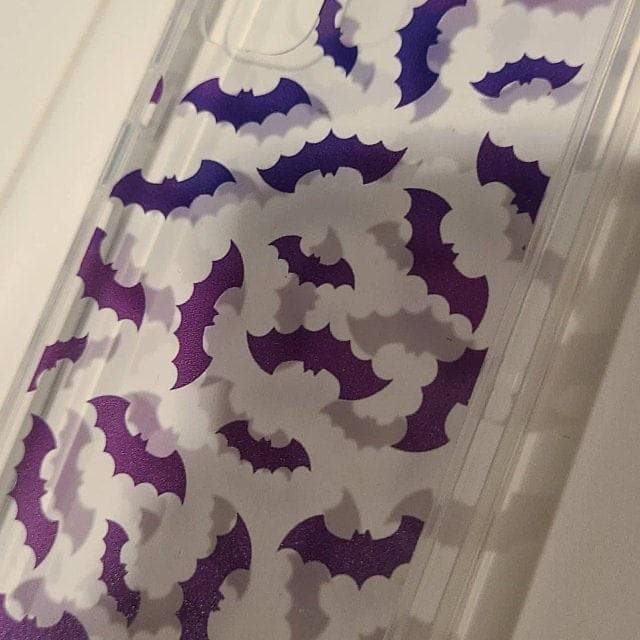 Purple Bats Clear Phone Case - Image 10