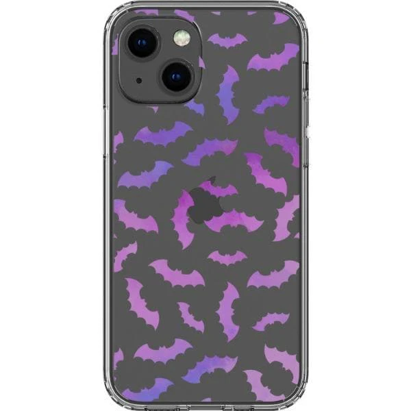 Purple Bats Clear Phone Case - Image 13