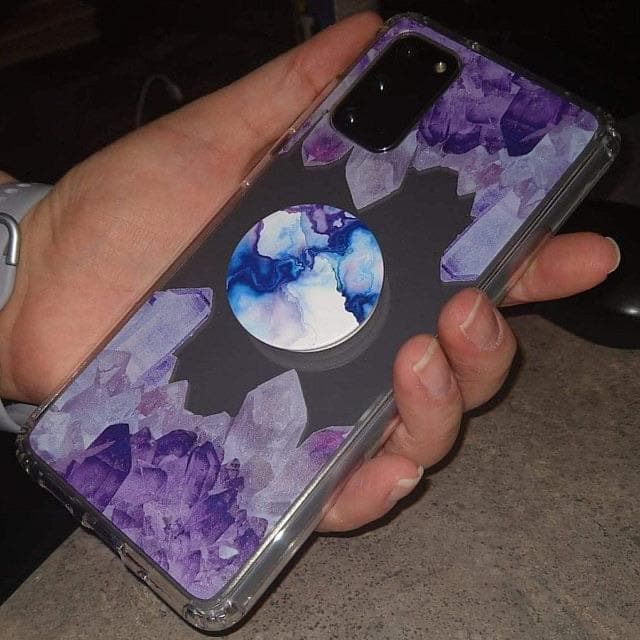 Purple Crystal Cluster Clear Phone Case - Image 12