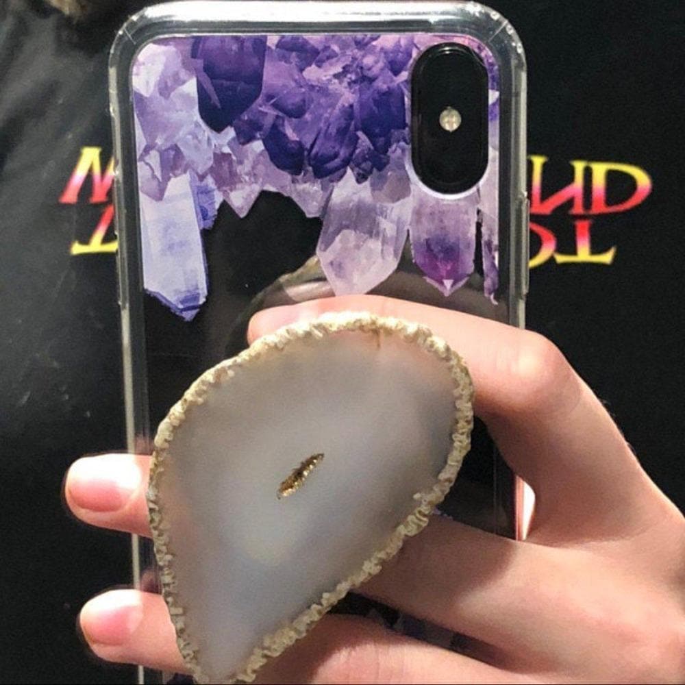 Purple Crystal Cluster Clear Phone Case - Image 14