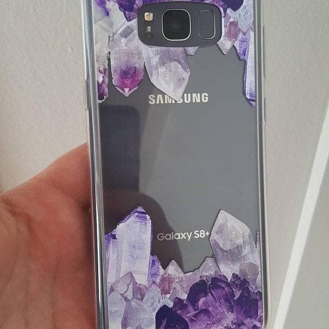 Purple Crystal Cluster Clear Phone Case - Image 15