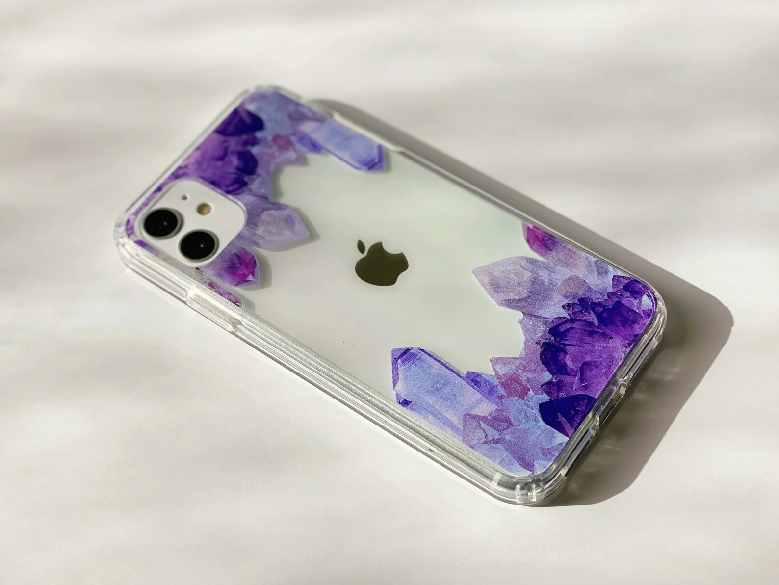 Purple Crystal Cluster Clear Phone Case - Image 32