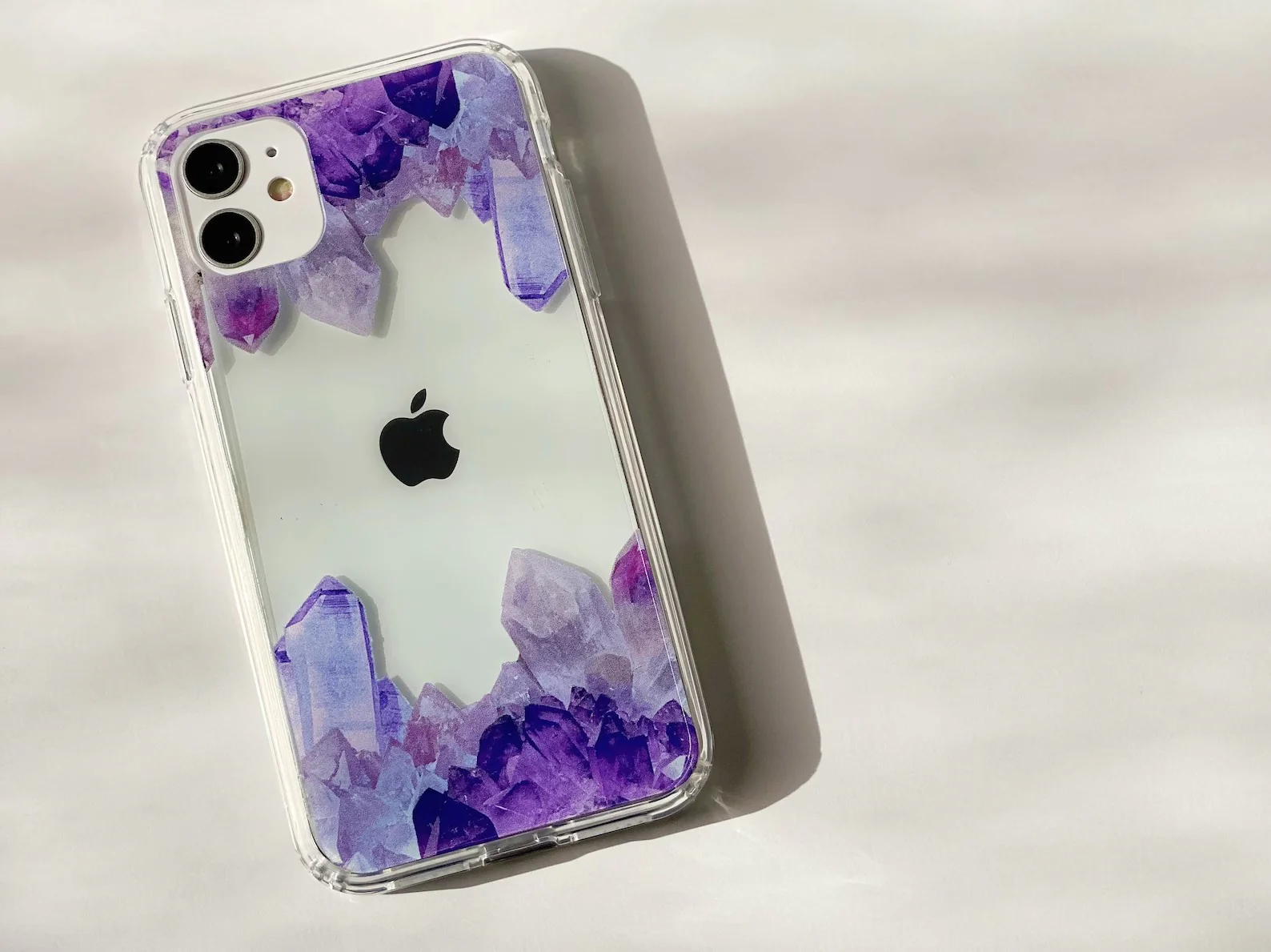 Purple Crystal Cluster Clear Phone Case - Image 33