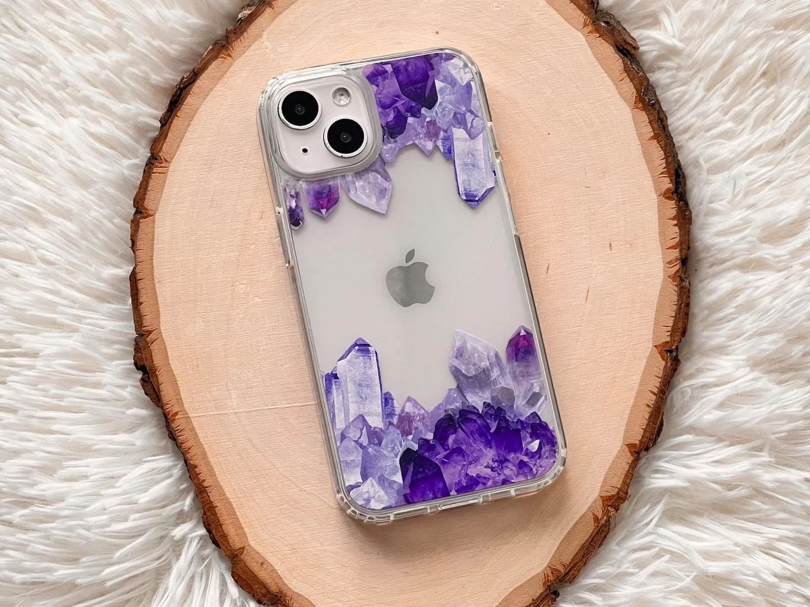 Purple Crystal Cluster Clear Phone Case - Image 34