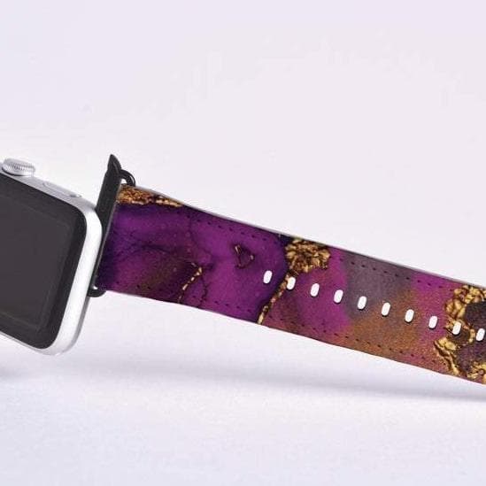 Purple Gold Marble Apple Watch Band - Image 4