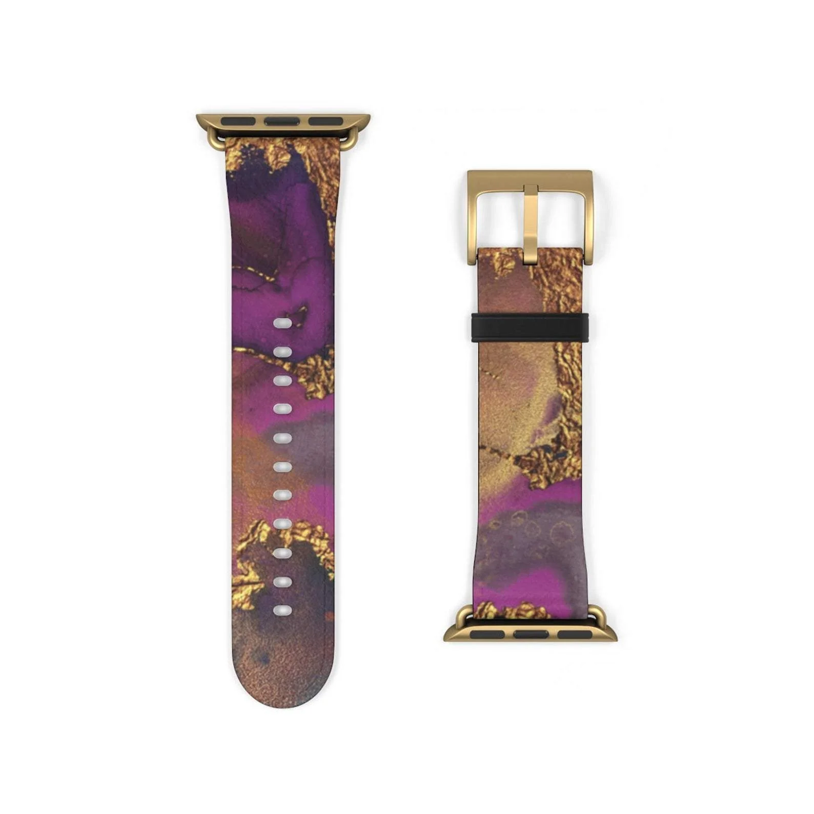 Purple Gold Marble Apple Watch Band - Image 7